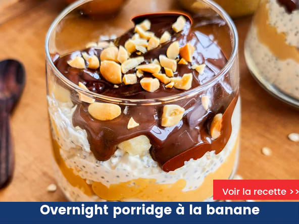 Overnight porridge à la banane